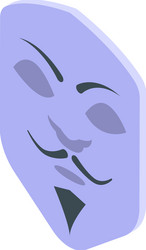 hacker mask icon isometric anonymous guy vector image