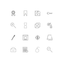 interface linear thin icons set outlined simple vector image