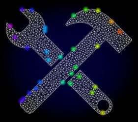 wire frame mesh service tools with spectrum vector image