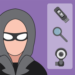 hacker and cyber security vector image