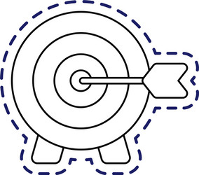 Patch target board with arrow isolated icon vector