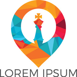 chess and map pointer logo design vector image