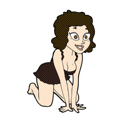 Comic cartoon funny sexy woman Royalty Free Vector Image