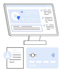 digital interface with analytics dashboard user vector image