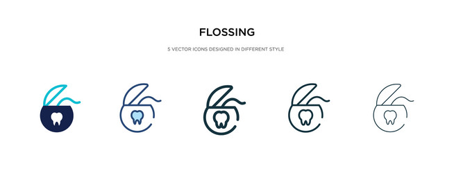 Flossing icon in different style two colored vector
