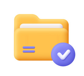 folder with document and check mark notification vector image