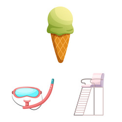 isolated object of pool and swimming icon vector image