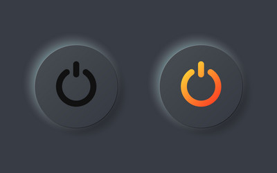 On and off buttons in flat style toggle switch vector