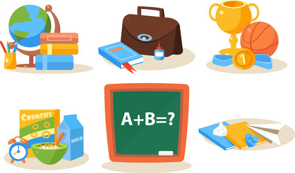 school and education icons set different vector