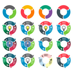 set of chart infographic business template icon vector image