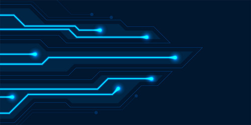 Abstract Neon Blue Tech Circuit Board Lines Vector Image