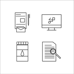 design and studio simple linear icon setsimple vector image