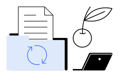 digital file syncing with a fresh perspective vector image