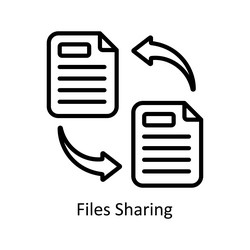 files sharing outline icon design illus vector image