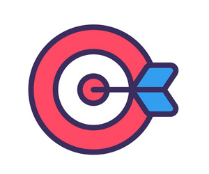 Goal objective target single isolated icon vector