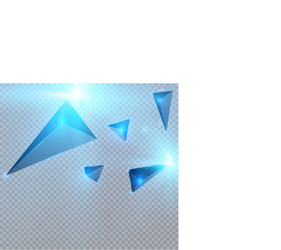 Realistic triangles and light effects 3d effect Vector Image