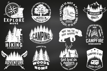 set of logo badge design with inspirational Vector Image