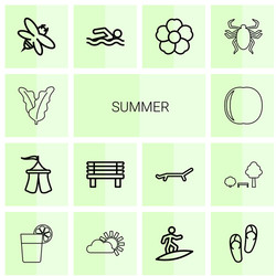 summer icons vector