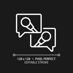 2d customizable thin linear white media interview vector image