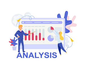 Analytics Cartoon - Data Analysis vector image