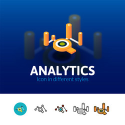 analytics icon in different style vector image