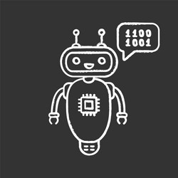 chatbot coding chalk icon vector image