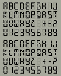 Digital Font - Liquid Crystal Display vector image
