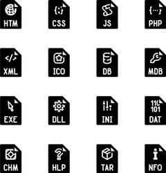 file type icons - websites and applications vector image