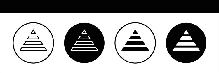 hierarchy pyramid flat line icon set vector image