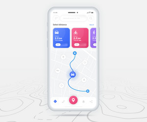 map gps navigation ux ui concept smartphone vector