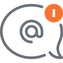 message bubble flat line web icon concept vector image