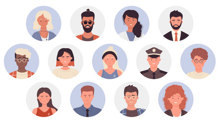 People avatars set Royalty Free Vector Image - VectorStock