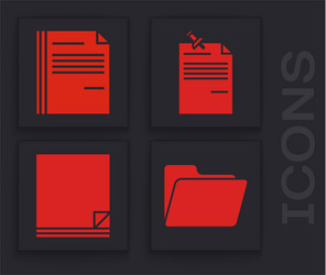 set document folder file note paper vector image