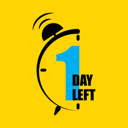 final countdown with alarm clock showing 1 day vector image