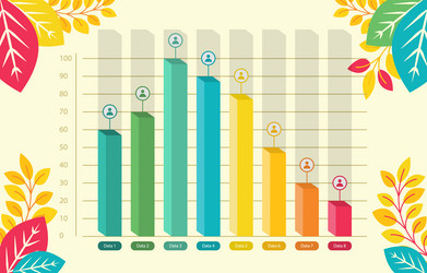 flat design of descending down bar graph chart vector image