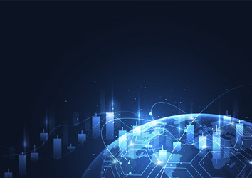 global network connection with graph vector image