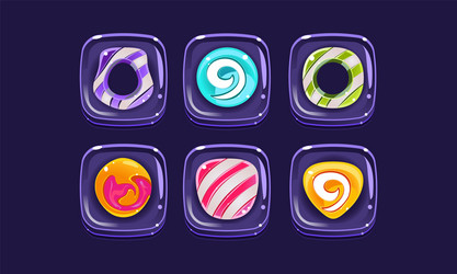 glossy colorful shapes set square blocks assets vector image