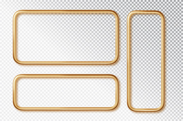 realistic gold frame isolated set metal border vector