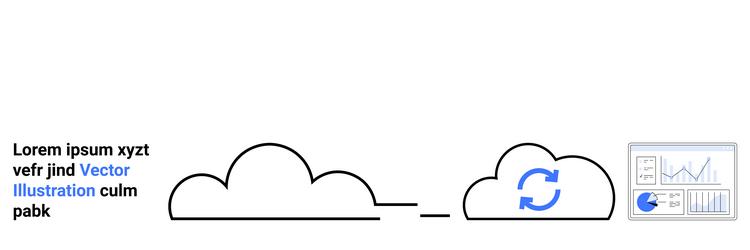 cloud synchronization concept with data vector image