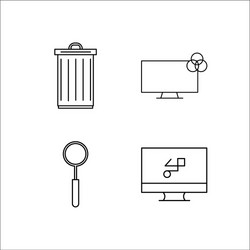 design and studio simple linear icon setsimple vector image
