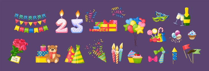 happy birthday anniversary numbers candle vector