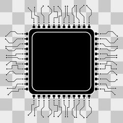 Processor icon flat app web transparent vector