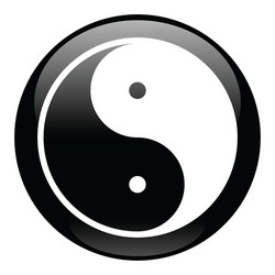 Yin-yang black icon vector