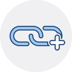 add chain hyperlink internet link plus web icon vector image