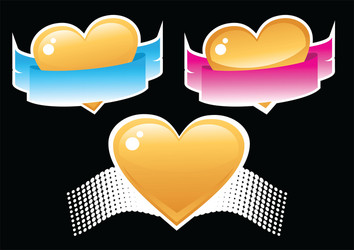 heart and ribbon vector