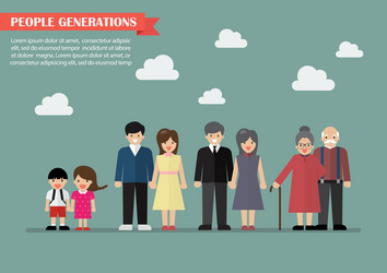 people generations in flat style vector