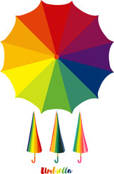 umbrella colorful open and closed vector