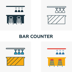 bar counter icon set four elements in different vector image