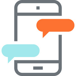 message bubble flat line web icon concept vector image