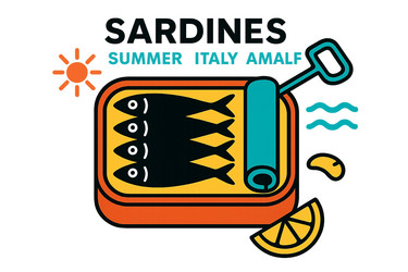 sardines on a summer day in amalfi italy Vector Image